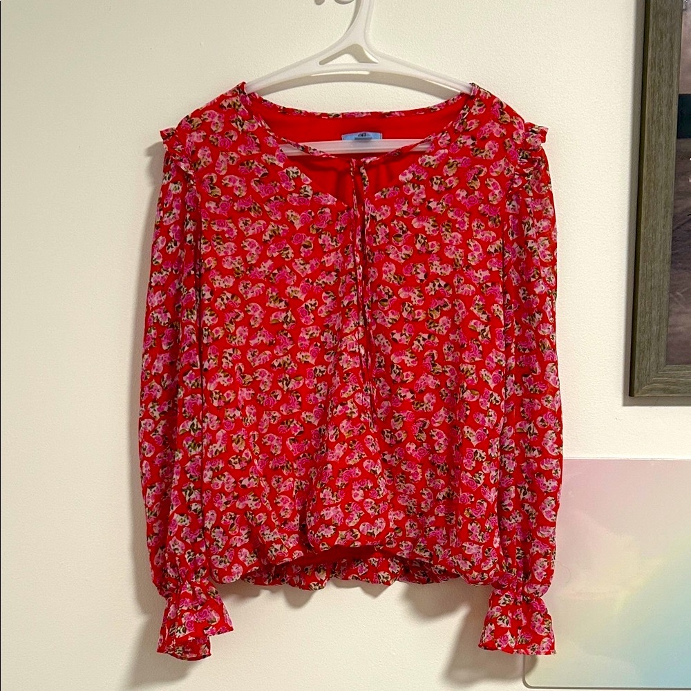 Valentines Hearts Floral Red Women's Top